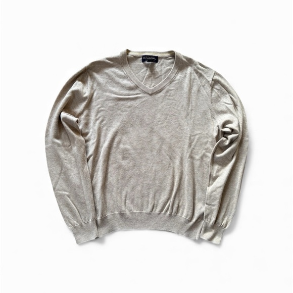 Brooks Brothers Other - Brooks Brothers Men's 100% Supima Cotton V-Neck Pullover Sweater Beige Size Med